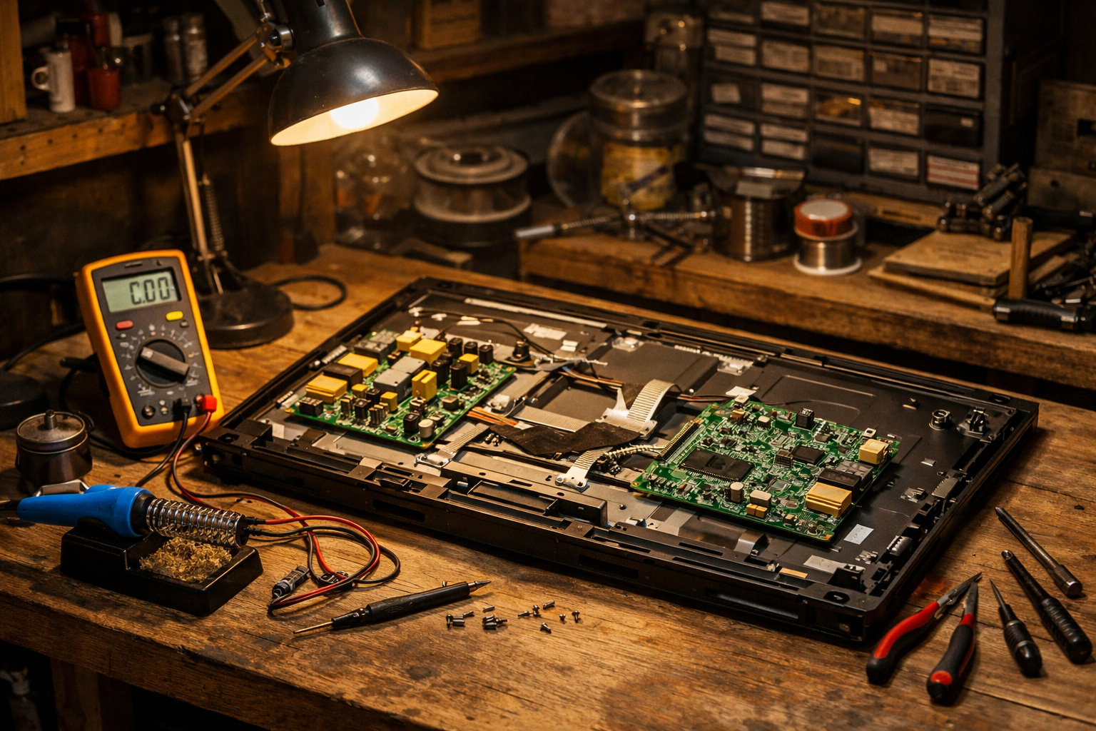 Không gian thực hành sửa chữa tivi tại WAMEZAI